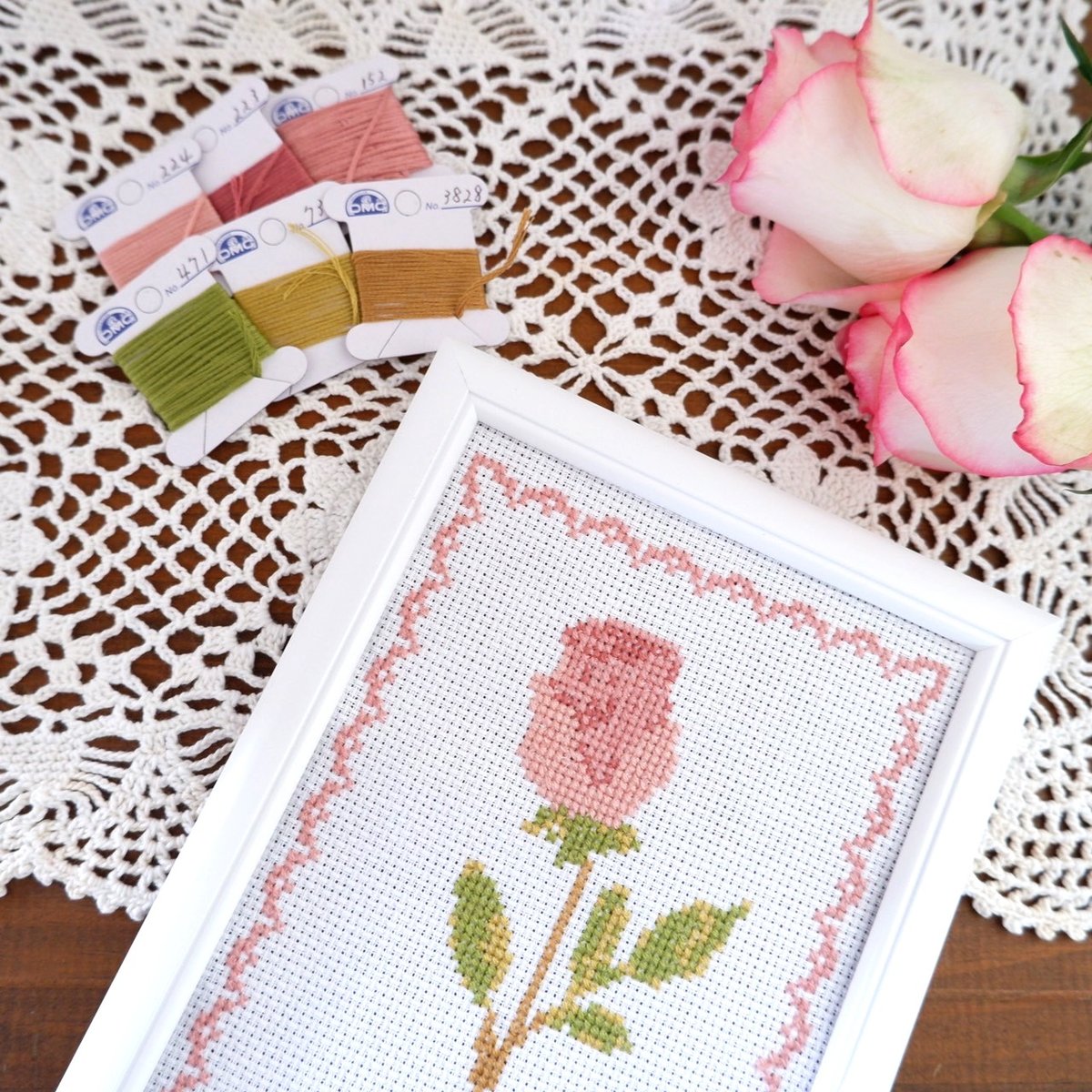 刺繍図案　バラ売りご相談可能 刺繍図案］ローズボーダーの刺繍図案 | Marguerite刺繍教室