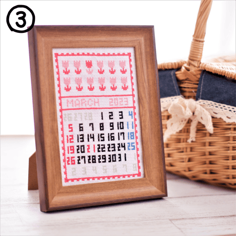 世界にひとつだけ「クロスステッチ刺繍で残す思い出カレンダー」　あの日、あの時がよみがえります⑮