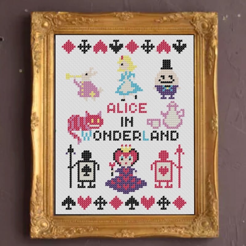 ホビーラホビーレ Alice in Wonderland クロスステッチ 図案 刺繍糸 布 