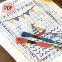 クロスステッチ図案PDF｜夏のヨットサンプラー