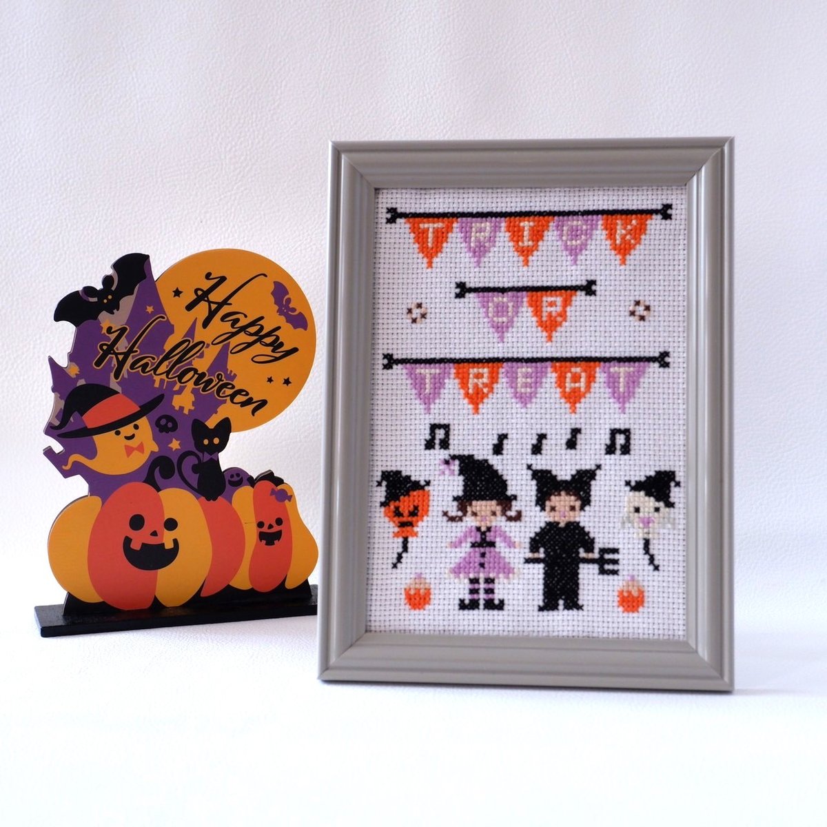 クロスステッチの図案「可愛いハロウィンパーティ」A4サイズ用紙