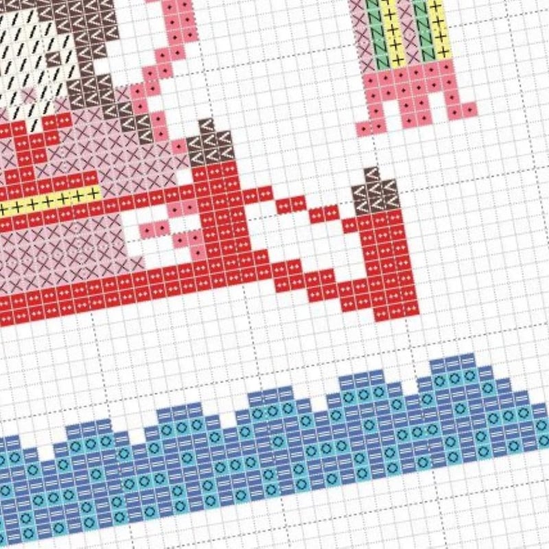 PDFデータ販売「夏の七夕」クロスステッチ図案 | Poco a poco