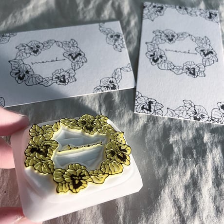 消しゴムはんこNo.76 ちびくまとえんぴつ CATEGORY 【消しゴムはんこ