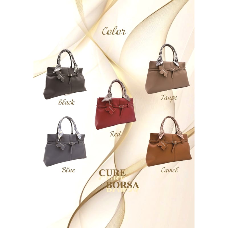 Cure Borsa（クーレボルサ）スカーフ付きハンドル2WAYバッグ NO