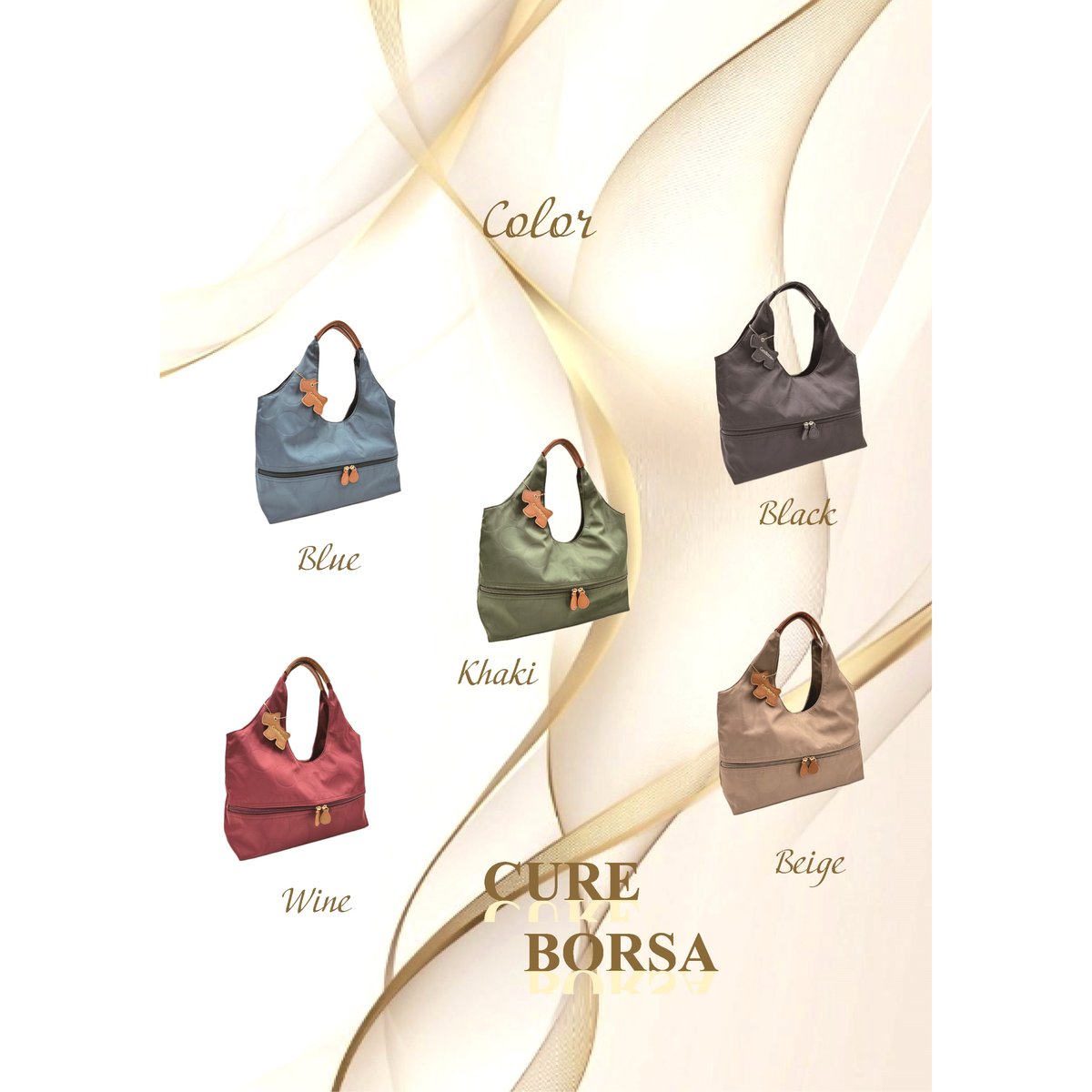 Cure Borsa（クーレボルサ） ナイロンドット柄エンボストートバッグ NO 