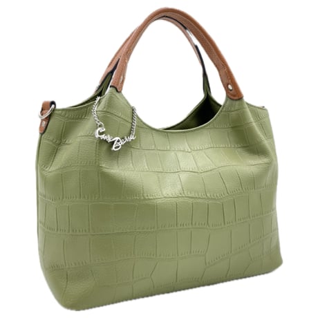 36360　Cure Borsa（クーレボルサ）本革 クロコ型押し 2wayトートバッグ  小売り希望価格22,000円