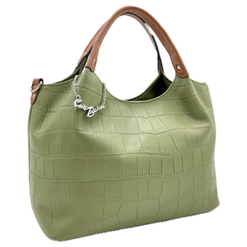 36360 Cure Borsa（クーレボルサ）本革 クロコ型押し 2wayトートバッグ 