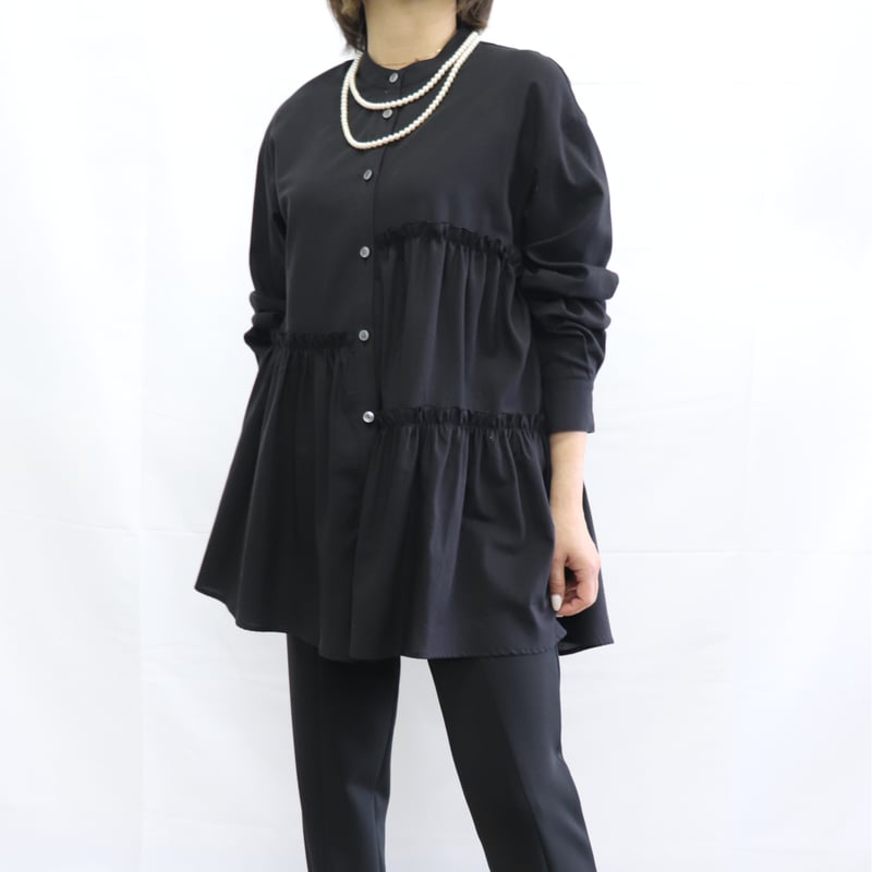 ティアードギャザーシャツ【71761】日本製 | nineteen bloom color