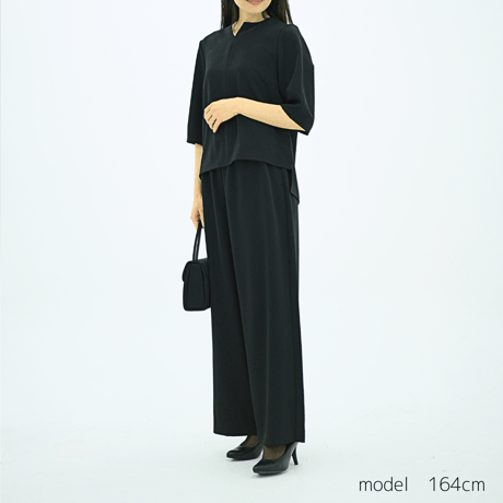 寄り添うパンツ　ブラックフォーマル　【72901】日本製