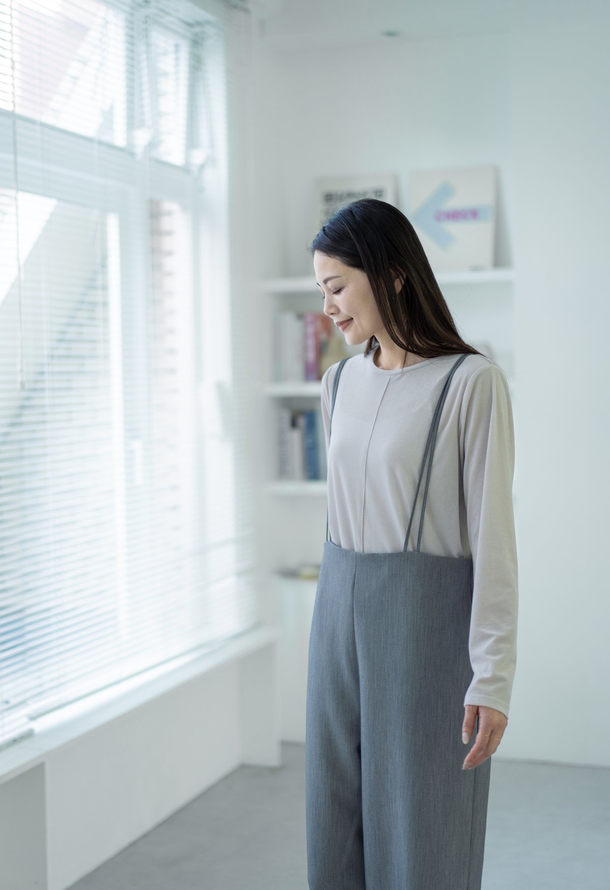 ストライプサロペット　ウエスト調整可能 ハイウエストサロペット【73181】日本製 | nineteen bloom color