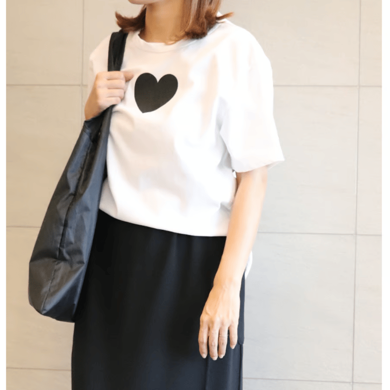 ハートプリントTシャツ【70931】日本製 | nineteen bloom color