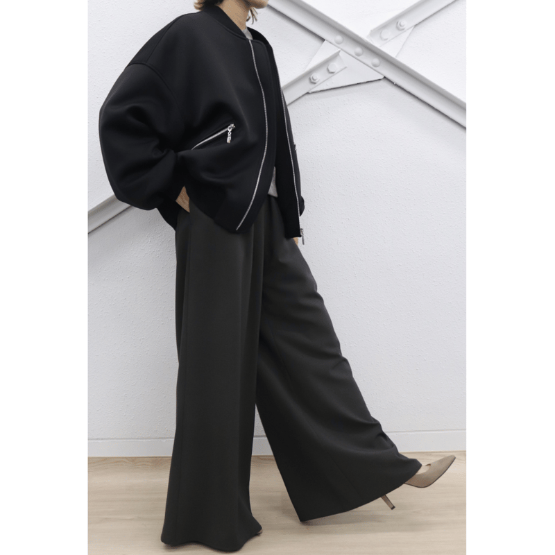 ブラック ワイドパンツ ワイドパンツ【73171】日本製 | nineteen bloom color