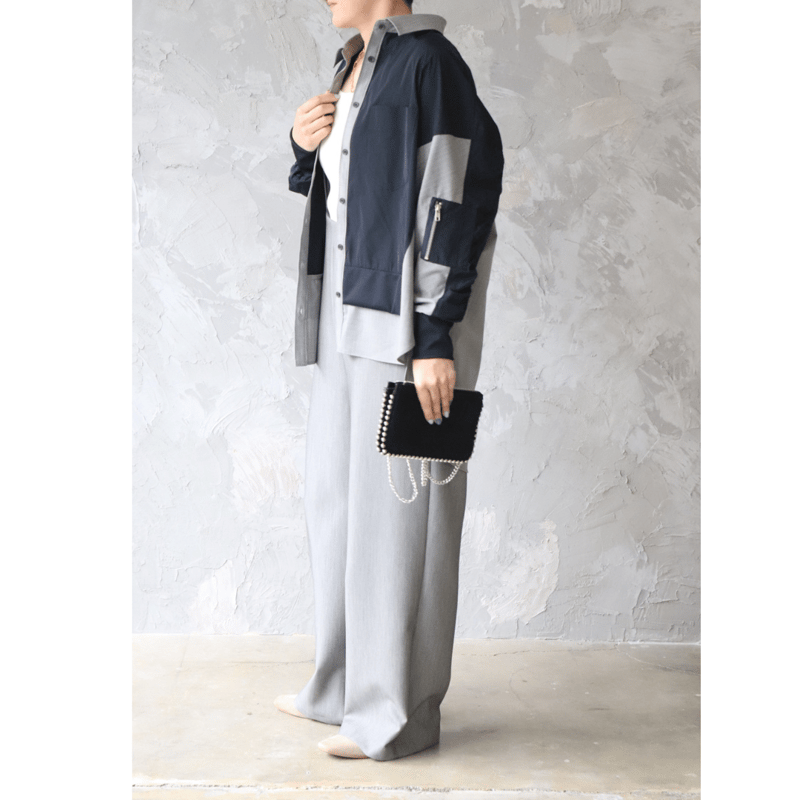 MA-1風異素材MIXシャツ【73651】日本製 | nineteen bloom color