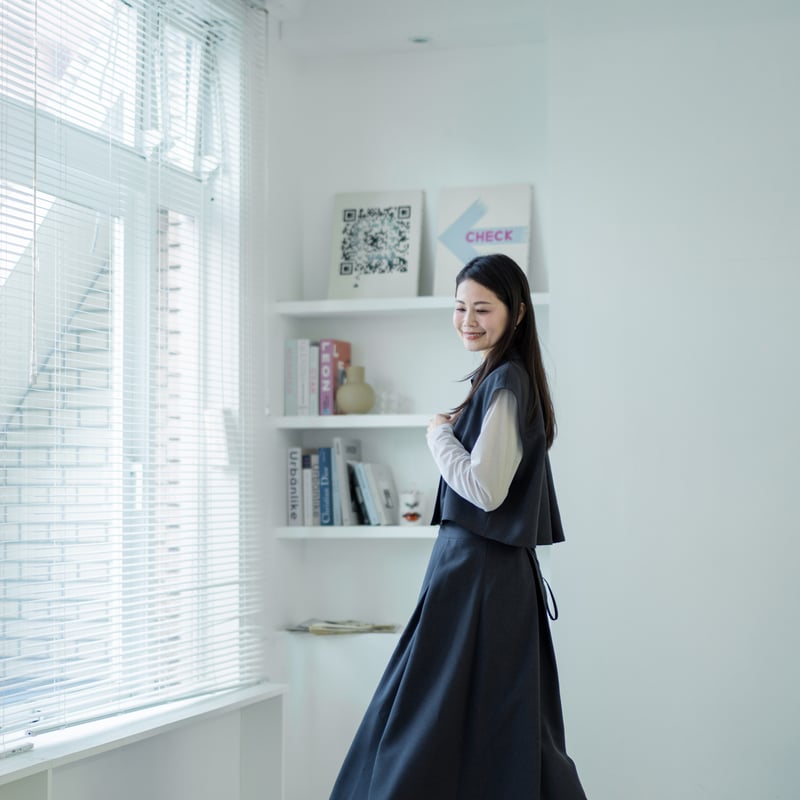 ノースリーブジャケット＆スカートセットアップ【ISSU-24109】日本製