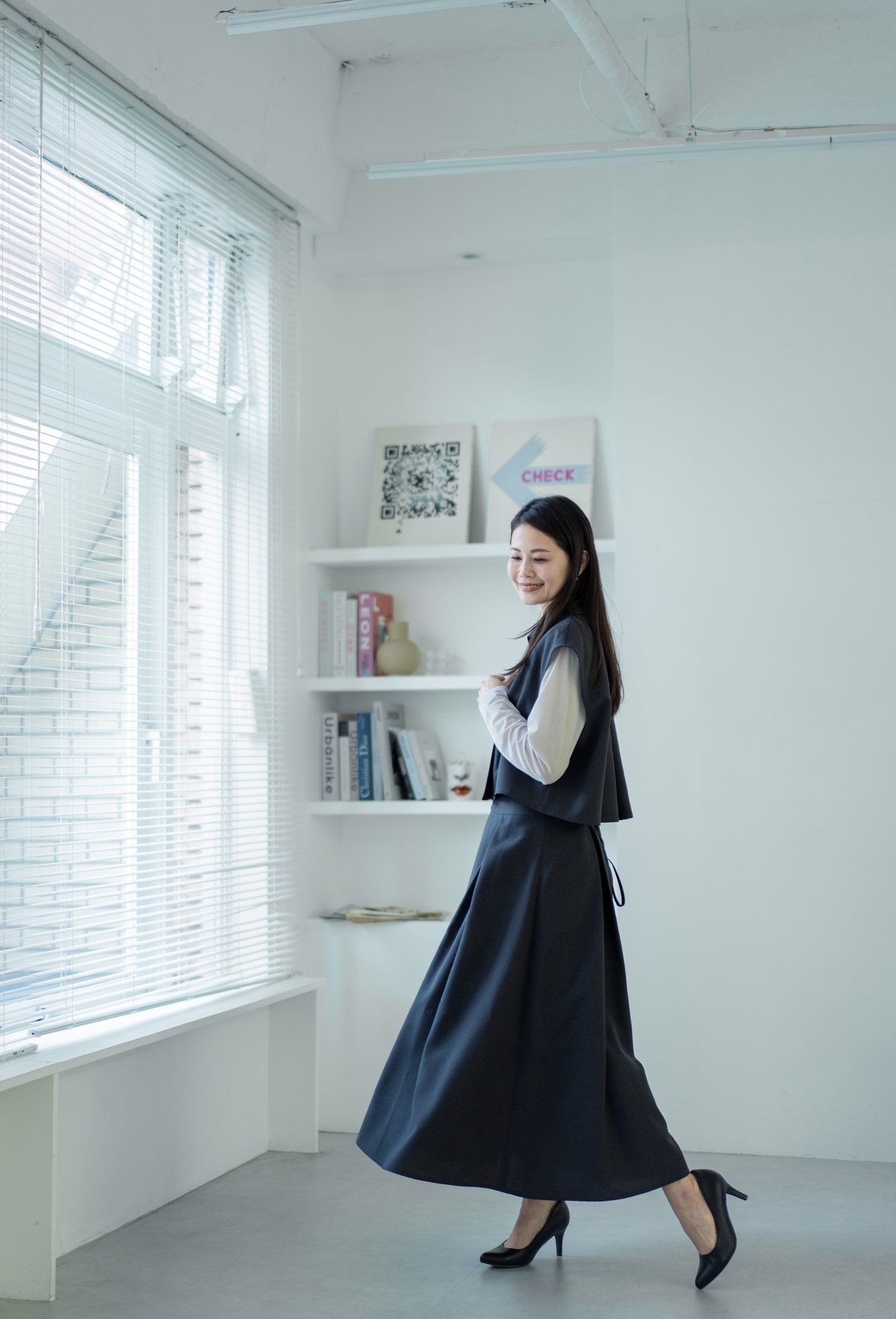 ノースリーブジャケット＆スカートセットアップ【ISSU-24109】日本製