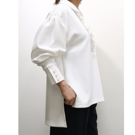 ダンボールニットフリルブラウス【ISBL-25109】日本製