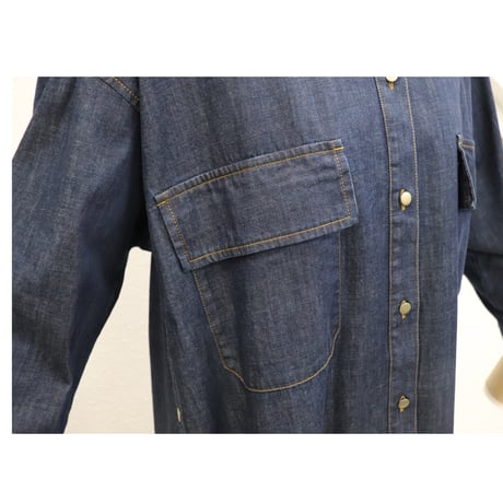 ドットスリットデニムシャツ【71491】日本製