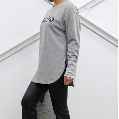 Hello　ロングTシャツ　【ISCS-23119】日本製