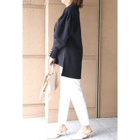 ダンボールニットフリルブラウス【ISBL-25109】日本製