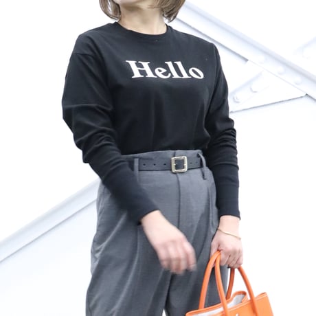 Hello　ロングTシャツ　【ISCS-23119】日本製