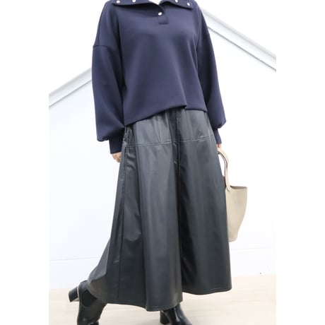 フェイクレザーロングスカート【71381】日本製