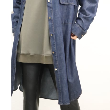 ドットスリットデニムシャツ【71491】日本製