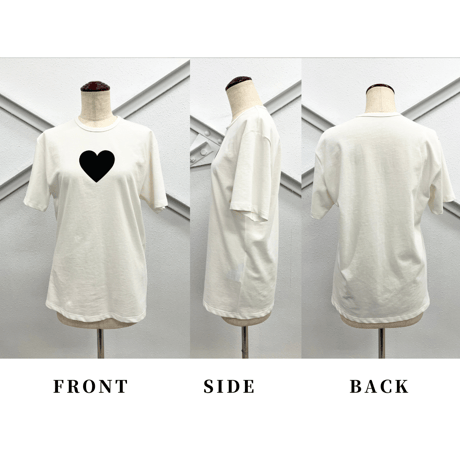ハートプリントTシャツ【70931】日本製