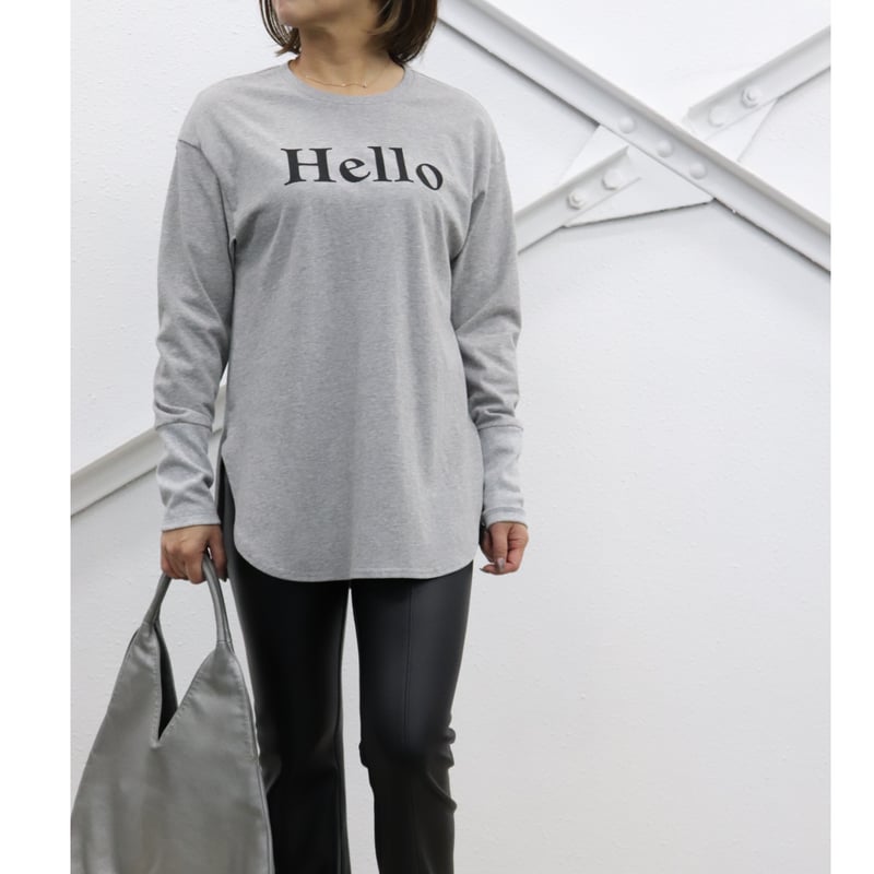 Hello ロングTシャツ 【ISCS-23119】日本製 | nineteen bloom 