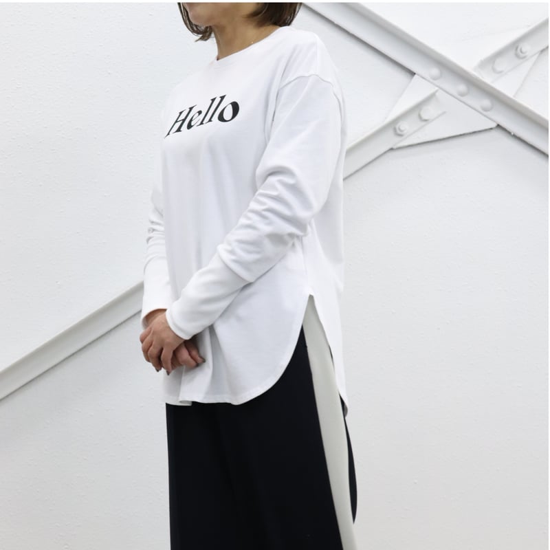 Hello ロングTシャツ 【ISCS-23119】日本製 | nineteen bloom
