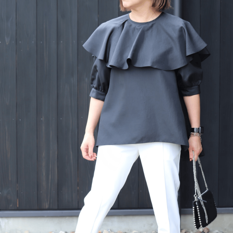 ★幻カラー 美品★BACCA ブラウス 長袖 ローズピンク ラッフル シャツ JILL by JILL STUART（ジルバイジルスチュアート）の「◇シアー
