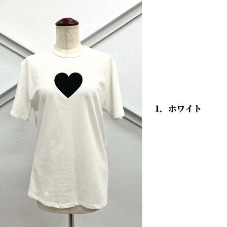 ハートプリントTシャツ【70931】日本製