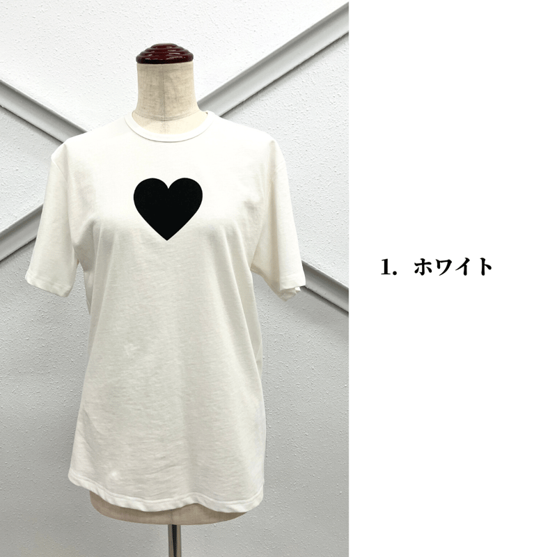 ハートプリントTシャツ【70931】日本製 | nineteen bloom color