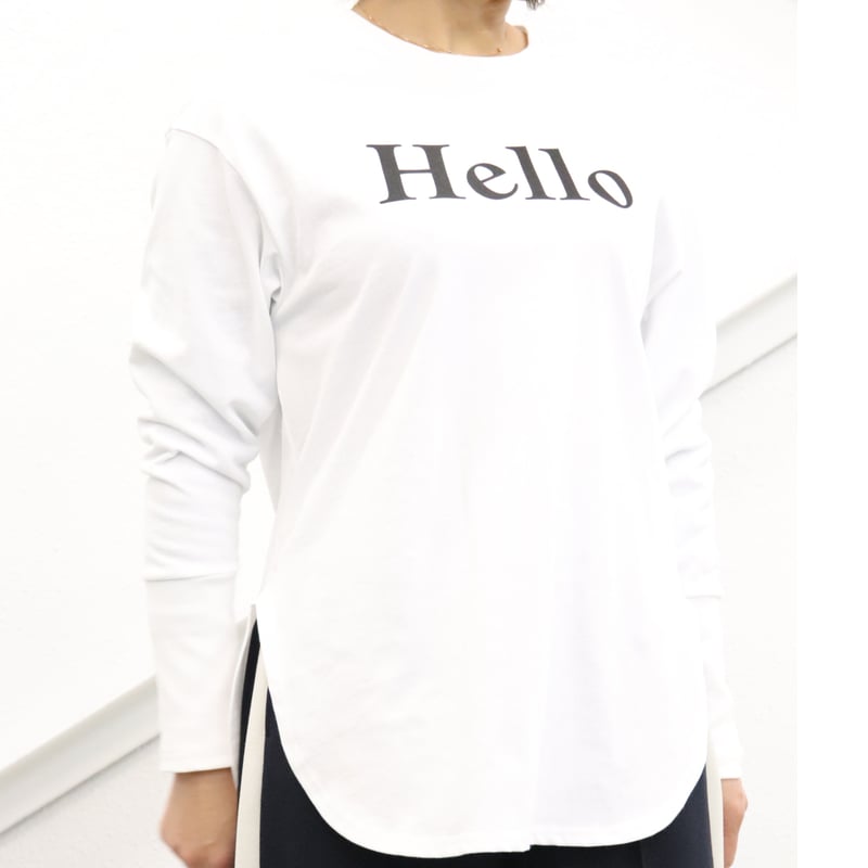 Hello ロングTシャツ 【ISCS-23119】日本製 | nineteen bloom Hello ロングTシャツ 【ISCS-23119】日本製 | nineteen bloom