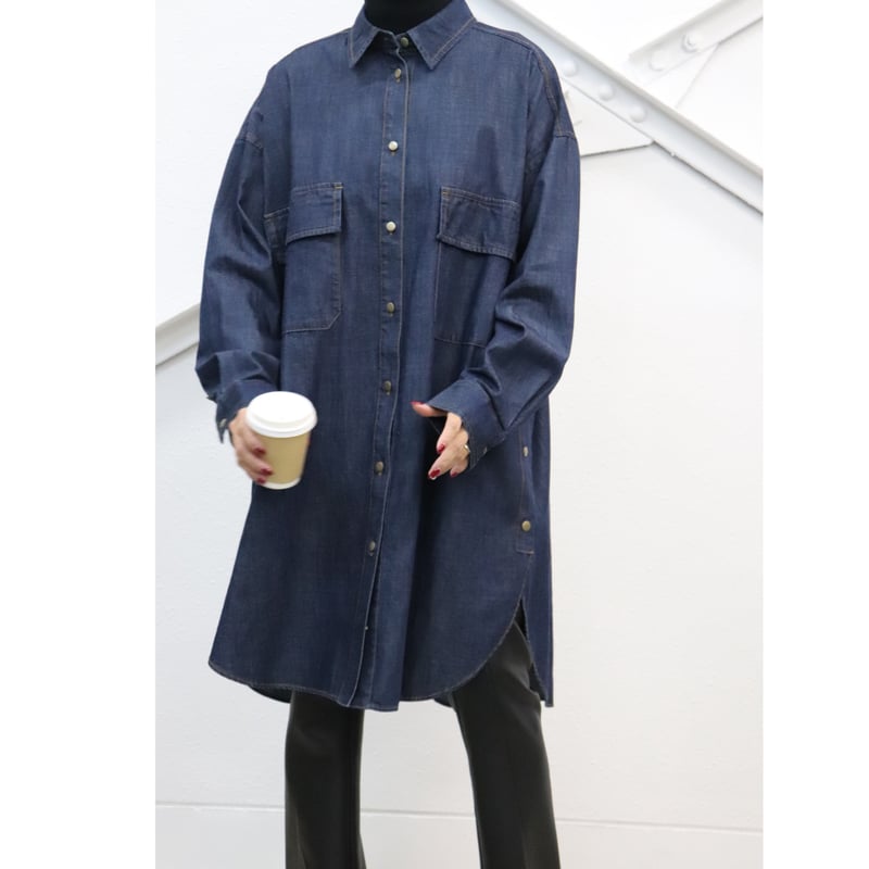 ドットスリットデニムシャツ【71491】日本製 | nineteen bloom color