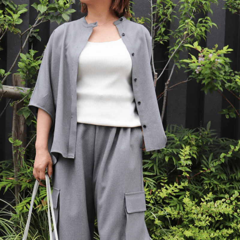 大人のバンドカラーシャツ【ISBL-25110】日本製 | nineteen bloom color