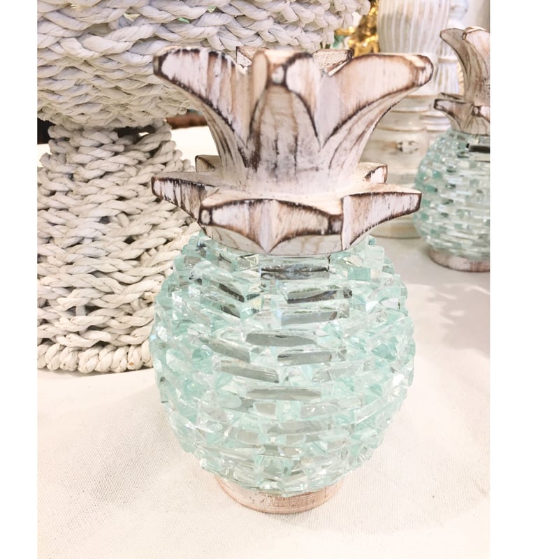 ★★【希少】ハワイ パイン型キャンドルホルダー キャンドルホルダー ろうそくたて シェル 貝殻 アジアン雑貨