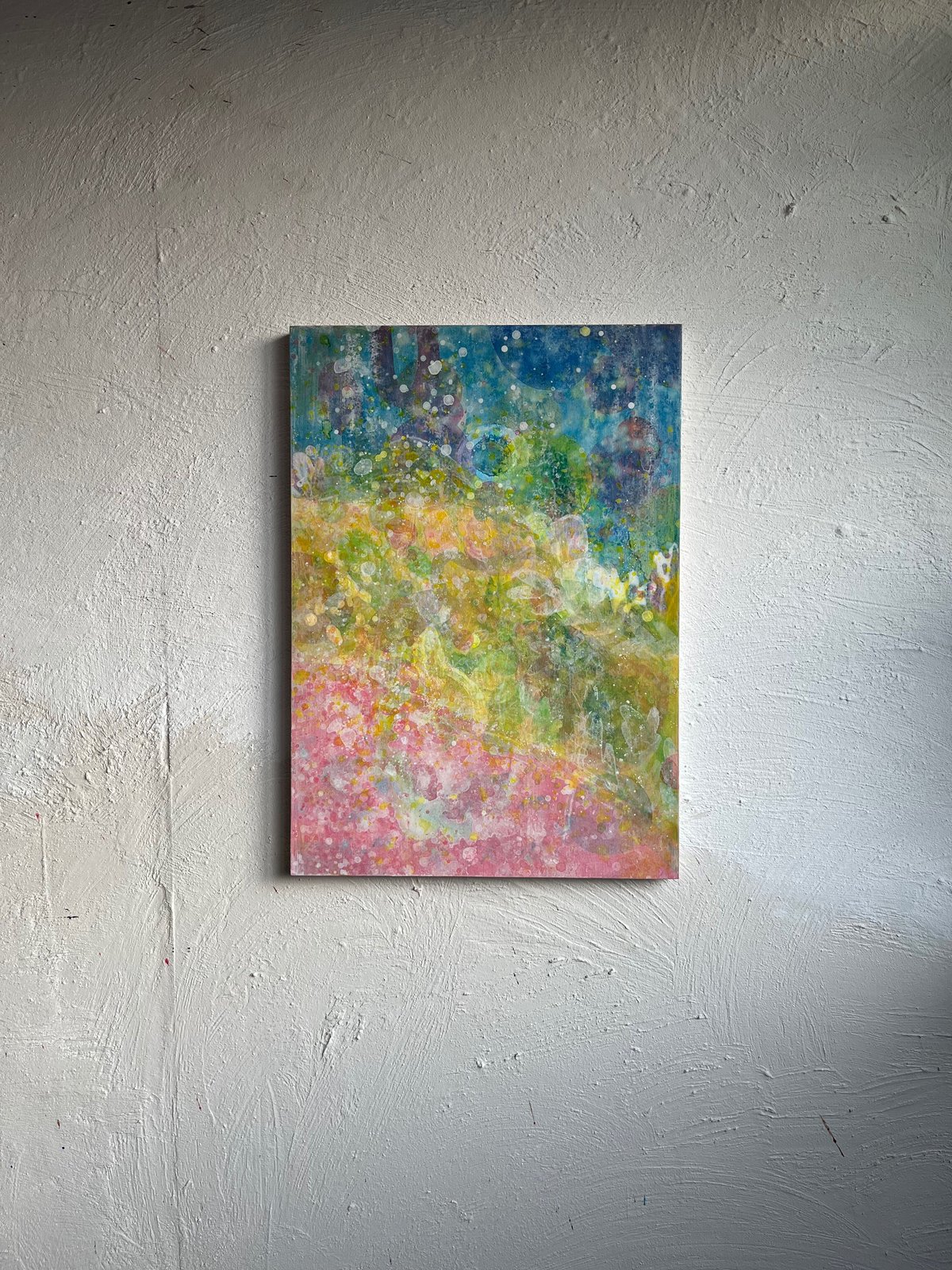 アクリル画 無題 95 ススキ 『心通じる』 触れる絵画(B3サイズ)「 かわいいのくに 」 | AZUMI KASHIUCHI onlin