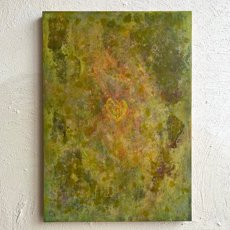 流動絵画　アクリル絵の具　縦45.5cm 横53cm 触れる絵画(B3サイズ)「 軸 」 | AZUMI KASHIUCHI online shop