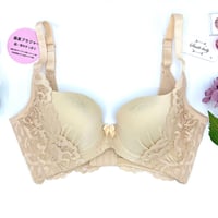形状記憶チタンワイヤー　　　　脇高シンプルデザインブラジャー　[サイズ:B65~F85][ベージュ] 1002
