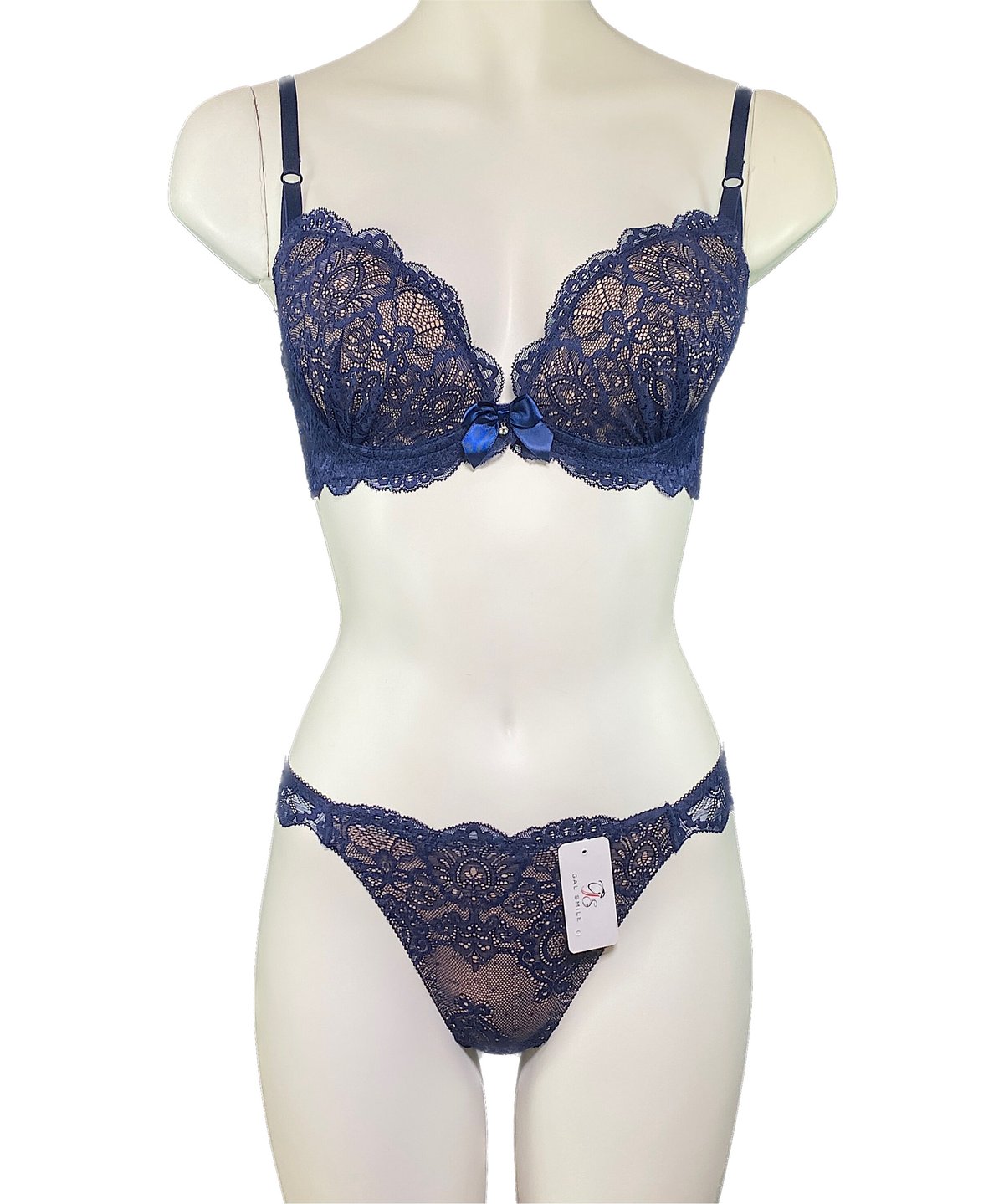 定価29480円Yue C70/M ネイビー　レース　ブラTバックセット　23G Yue C70/M ネイビー レース ブラTバックセット 23G