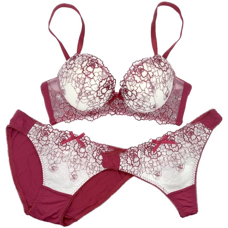 新作】 エレガントでフェミニンなブラショーツ・Tバック3点セット