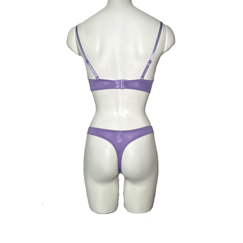 贅沢なフラワー刺繡ブラショーツ・Tバック3点セット［サイズ：B65