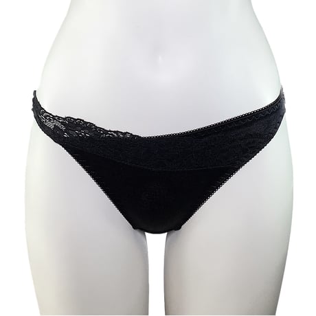 サテンブラックレース　　　　　Tバック単品　[サイズ:M~4L] 5002