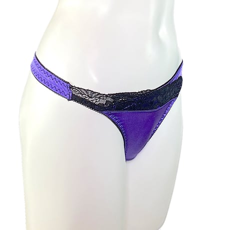 サテンブラックレース　　　　　Tバック単品　[サイズ:M~4L] 5002