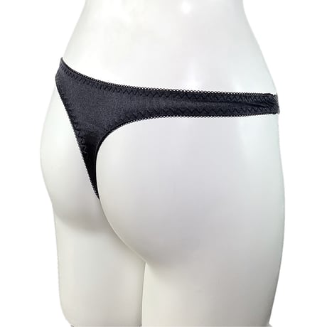 サテンブラックレース　　　　　Tバック単品　[サイズ:M~4L] 5002