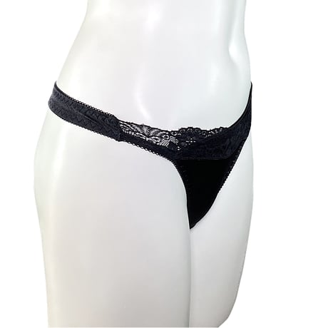サテンブラックレース　　　　　Tバック単品　[サイズ:M~4L] 5002