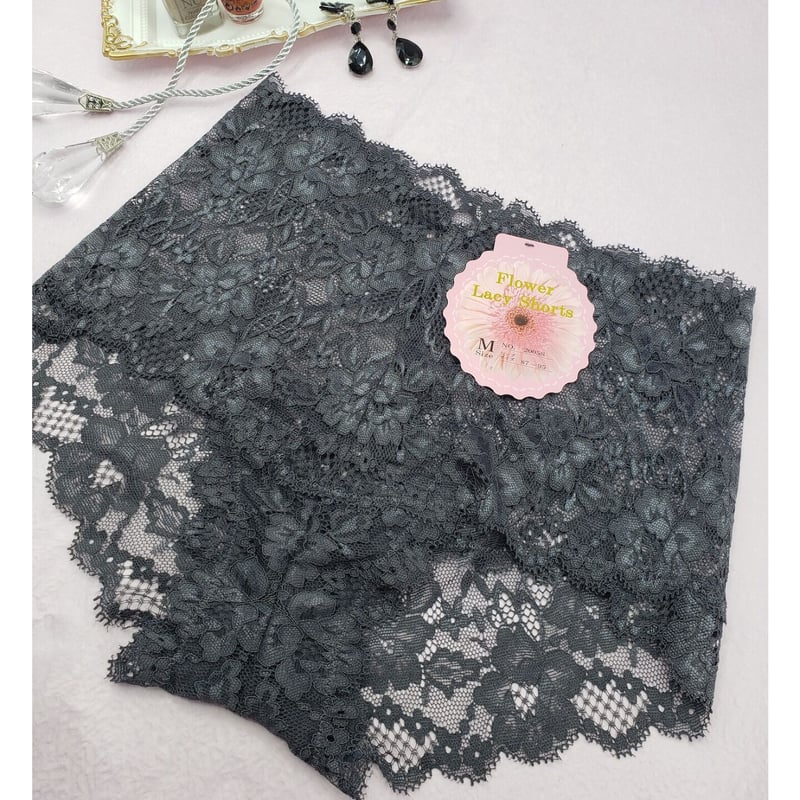 単品]シースルー オールレースボックスショーツ [サイズ:M~L][ブラック/