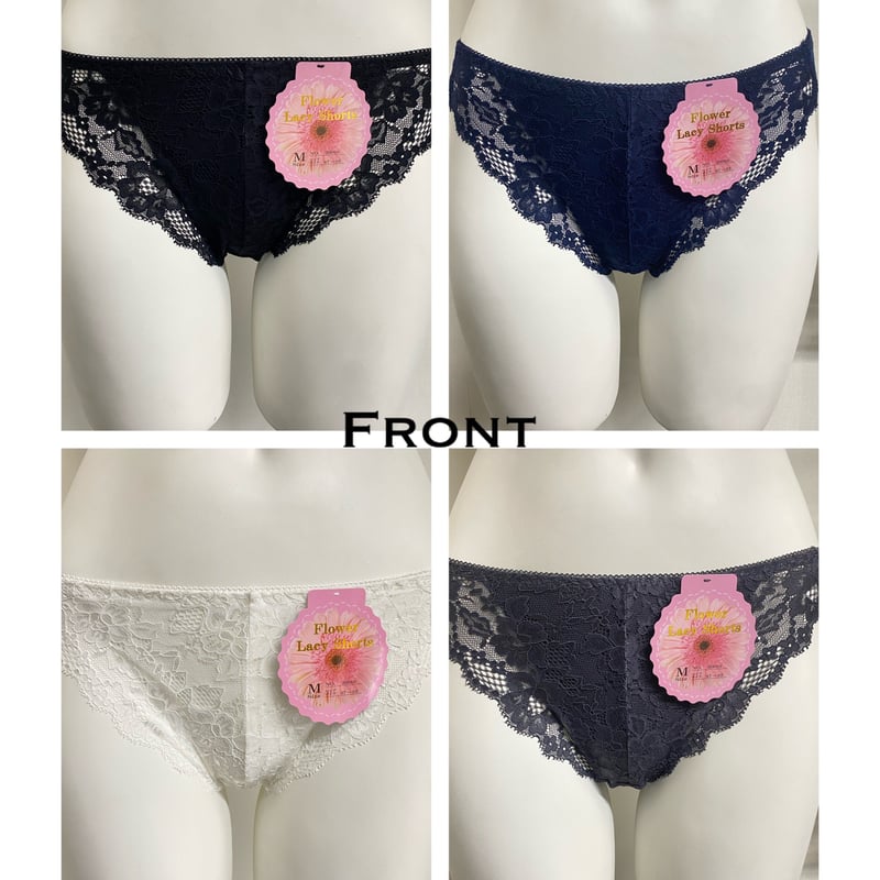 単品]バックシースルー オールレースショーツ [サイズ:M~L][ブラック