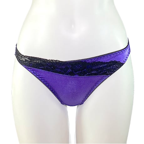 サテンブラックレース　　　　　Tバック単品　[サイズ:M~4L] 5002