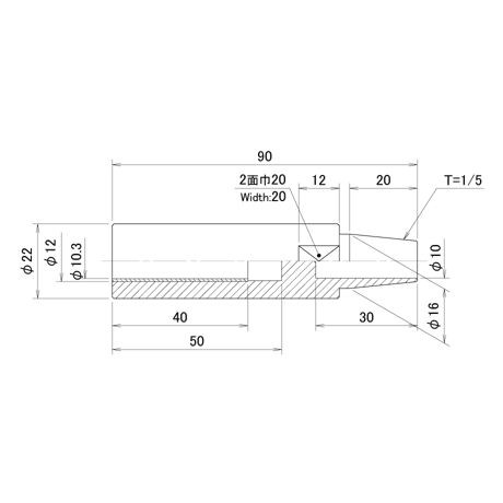 ボルト付け下部チップ　PB-K10-2290-3-SA